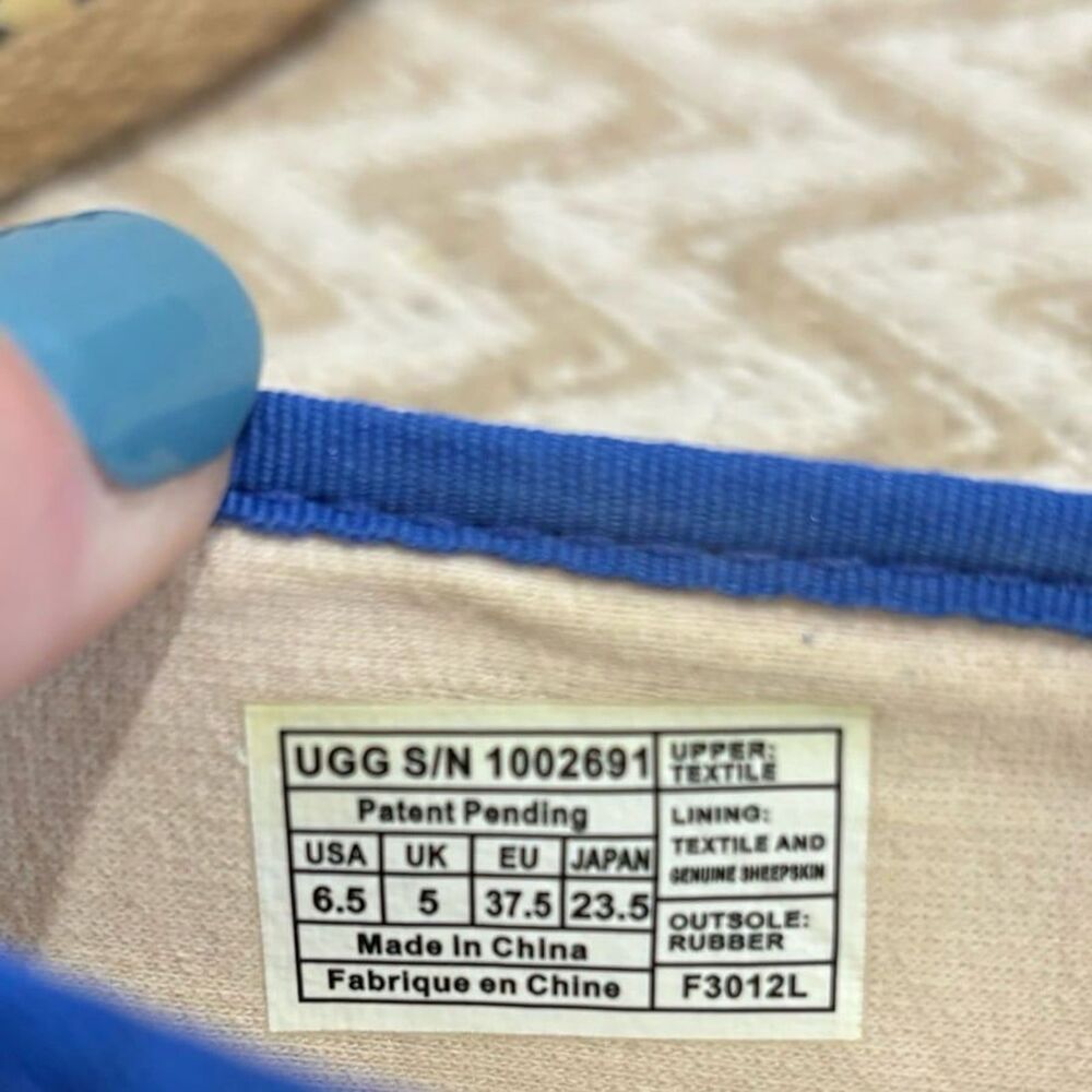 UGG Australia Women's Indah Marrakech Slip On Espadrille Yellow Blue Size 6.5 - Picture 8 of 8